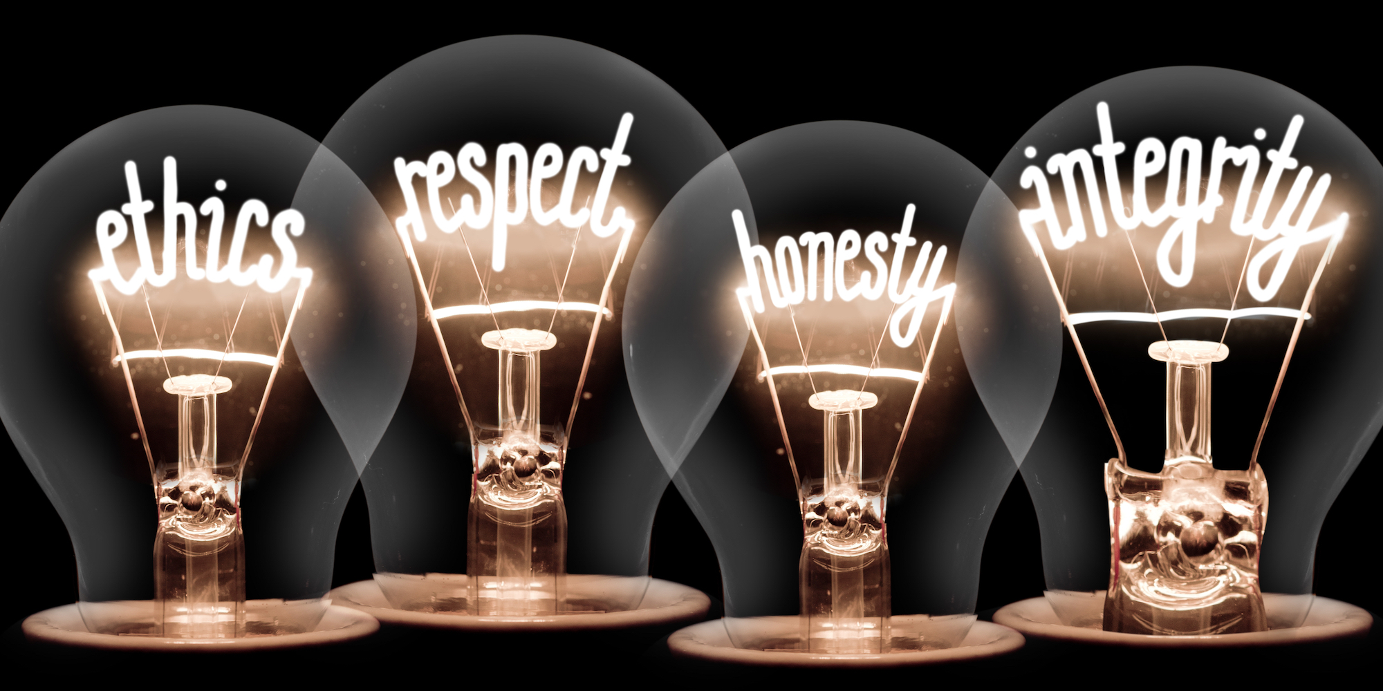 lightbulbs to have integrity respect honesty ethics